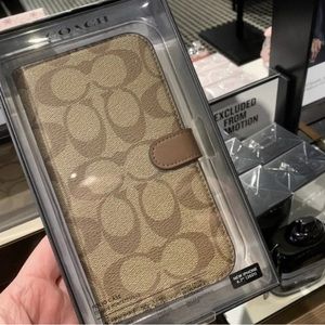 COACH IPHONE 15 PRO MAX FOLIO IN SIGNATURE CANVAS NEW WITH TAG